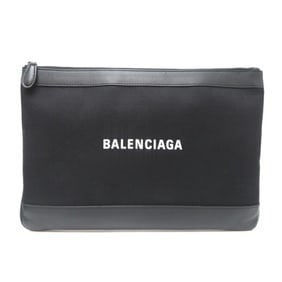 Balenciaga Navy Clip M Men's Clutch Bag 420407 Canvas Black