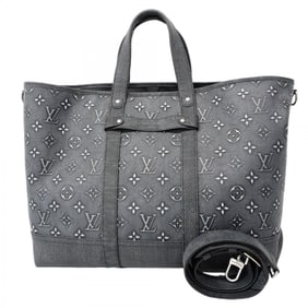Louis Vuitton Monogram Cowhide Trolley Tote Bag M21371 Black 2-Way for Men