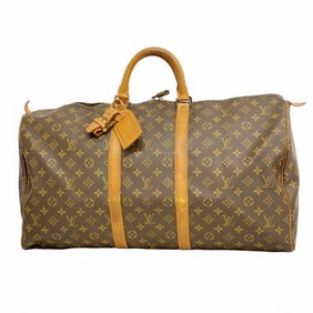 Louis Vuitton Monogram Keepall 55 Boston Bag M41424 Brown Men's and Women's