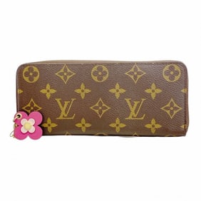 Louis Vuitton Monogram Portefeuille Clemence Long Wallet with Flower Charm M64201, Brown and Hot