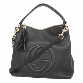 Gucci Soho Handbag 536194 Leather Black 2-Way Bag for Women