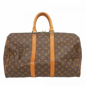 Louis Vuitton Monogram Keepall 45 Boston Bag M41428 Brown Men's and Women's