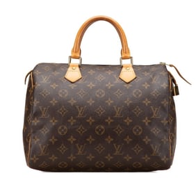 Louis Vuitton Monogram Speedy 30 Handbag/Mini Boston Bag M41526 Brown PVC Leather Women's LOUIS