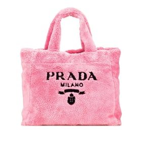Prada Terry Logo Tote Bag 1BG130 Pink Pile Women's PRADA