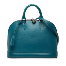 Louis Vuitton Epi Alma BB Handbag/Shoulder Bag, 2-Way, M40853, Cyan Blue Leather, Women's, LOUIS