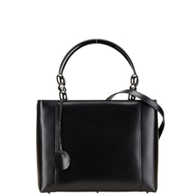 Christian Dior Dior Marispearl Handbag/Shoulder Bag, 2-Way, Black Leather, Women's,