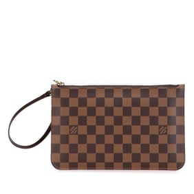 Louis Vuitton Damier Neverfull Accessory Pouch, Brown PVC, Women's, LOUIS VUITTON