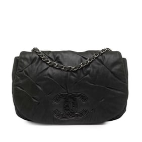 Chanel Coco Mark Chain Shoulder Bag in Black Leather for Women