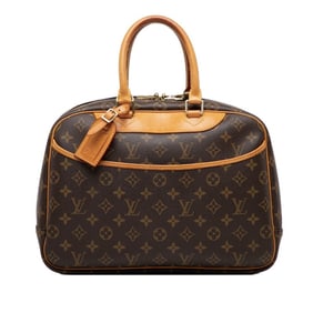 Louis Vuitton Monogram Deauville Handbag M47270 Brown PVC Leather Women's LOUIS VUITTON