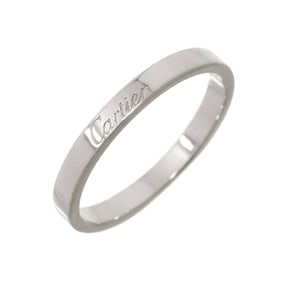 Cartier Engraved #64 Ring, 3mm Wide, Platinum C de Ring
