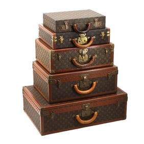 Louis Vuitton Monogram Trunk Case Tower 5-Piece Set, Brown