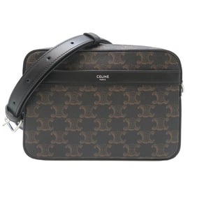 Celine Triomphe Small Men's Shoulder Bag 113942EVJ in Black Leather