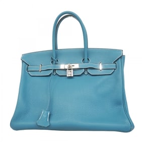Hermes Hermès Birkin 35 Togo Blue Jean Handbag (M Stamp) for Women