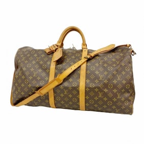 Louis Vuitton Monogram Keepall Bandouliere 60 Boston Bag M41412 Brown Men's and Women's