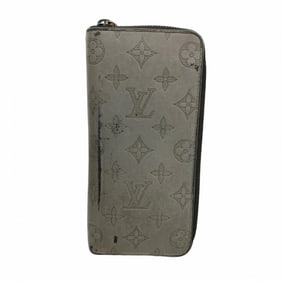 Louis Vuitton Monogram Shadow Zippy Wallet Vertical M81384 Gray Men's Long
