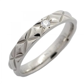 Chanel Matelasse Ring, 1PD, Pt950 Platinum, Diamond, #58, Women's