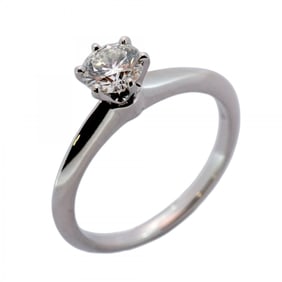 Tiffany Solitaire Ring, 1PD, Pt950 Platinum, 0.39ct Diamond, Size 9, Women's