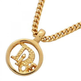 Christian Dior Necklace Circle GP Plated Gold for Women