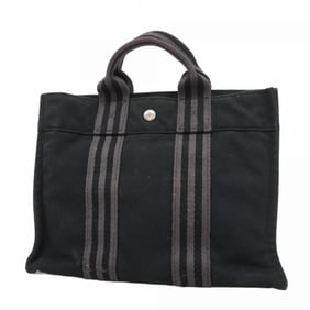 Hermes Tote Bag Foul To PM Canvas Black Women's