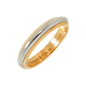 Tiffany & Co. Milgrain Band Ring, size 13, Platinum, 18K Gold, PG 750, Together