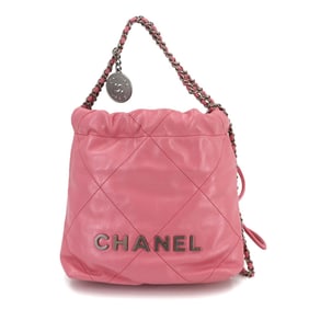 CHANEL 22 Mini 2-way Chain Hand/Shoulder Bag in Pink Calfskin AS3980