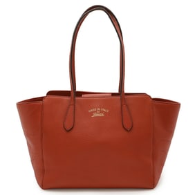 GUCCI Swing Tote Bag Shoulder Leather Red 354408