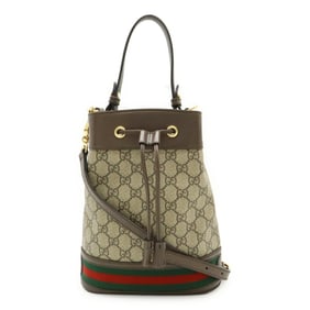 GUCCI GG Supreme Ophidia Small Bucket Bag, Handbag, Shoulder PVC Leather, Beige and Brown, 550621