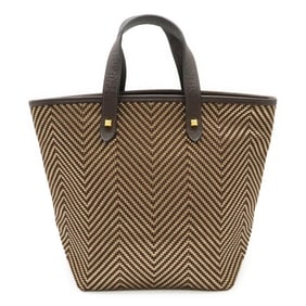 HERMES Cabas Chennai PM Tote Bag, Handbag, Leather, Dark Brown with Gold, ?M Stamp