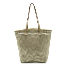 HERMES Cabas Chennai MM Tote/Shoulder Bag, Beige Leather, Silver, ?M Stamp