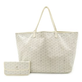 GOYARD Saint Louis GM Tote Bag, Large Shoulder PVC Leather, White, Gray