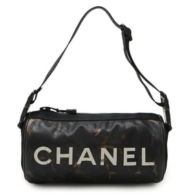 CHANEL Sport Line Coco Mark Shoulder Bag, Tubular, Rubber, Black, A28561