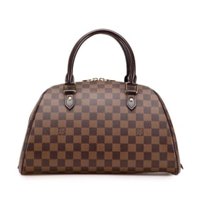 Louis Vuitton Damier Rivera MM Handbag Mini Boston Bag N41434 Ebene Brown Leather Women's LOUIS