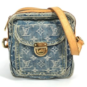 LOUIS VUITTON M95348 Monogram Denim Camera Bag/Pochette/Shoulder Bag, Denim, Women's, Blue