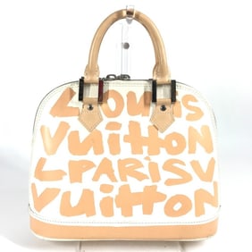 LOUIS VUITTON M92180 Monogram Graffiti Alma MM Tote Bag, Handbag, Leather, Women's, Beige