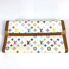 LOUIS VUITTON M92659 Monogram Multicolore Porte Tresor International Flap Trifold Wallet in Canvas,