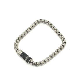 LOUIS VUITTON M63107 Monogram Eclipse Bracelet Chain Men's Silver