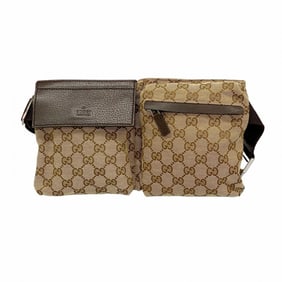 Gucci Waist Bag GG Canvas 28566 Beige Brown Men's Women's