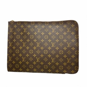 Louis Vuitton Monogram Poche Document Clutch Bag M53400 Brown Men's/Women's