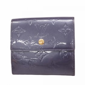 Louis Vuitton Vernis Porte Monnaie Carte Credit Trifold Wallet M91350 Indigo Women's