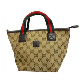 Gucci GG Canvas Sherry Line Handbag 284728 Brown Women's