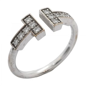 Tiffany T-wire ring, 18K white gold, diamond, size 6.5, women's