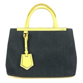 FENDI Petit Toujours Tote Bag, 8BH253, Denim/Leather, Women's, Blue