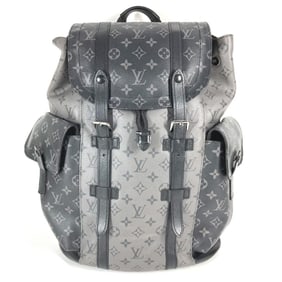 LOUIS VUITTON M45419 Monogram Eclipse Reverse Christopher MM Backpack, Canvas, Unisex, Black
