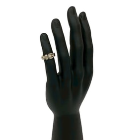 HERMES Santur Silver 925 Belt Ring, Size 8, Women's, Silver, 62422