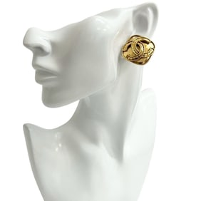 CHANEL Vintage Coco Mark Motif GP Earrings and Ear Cuffs, Gold, 57840