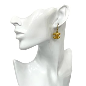CHANEL Vintage Coco Mark Earrings for Women, Gold, 71568