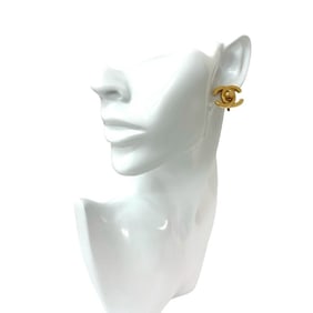 CHANEL Vintage Coco Mark Motif Earrings and Ear Cuffs, Gold, 81194