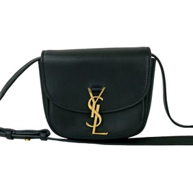 Yves Saint Laurent SAINT LAURENT PARIS Kaia Small Shoulder Bag with YSL Logo and Hardware, Black