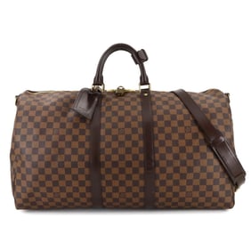 Louis Vuitton Damier Keepall Bandouliere 55 2-way Boston Shoulder Bag in Ebene Leather N41414