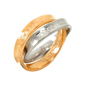 Tiffany & Co. Interlocking Ring, size 6.5, 18K Gold, PG, SV, 750 Silver, 1837